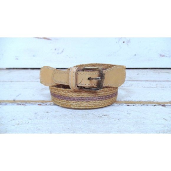 Vintage straw rope belt/braided chord belt/tan straw rope belt/boho/hippie belt - Picture 5 of 5